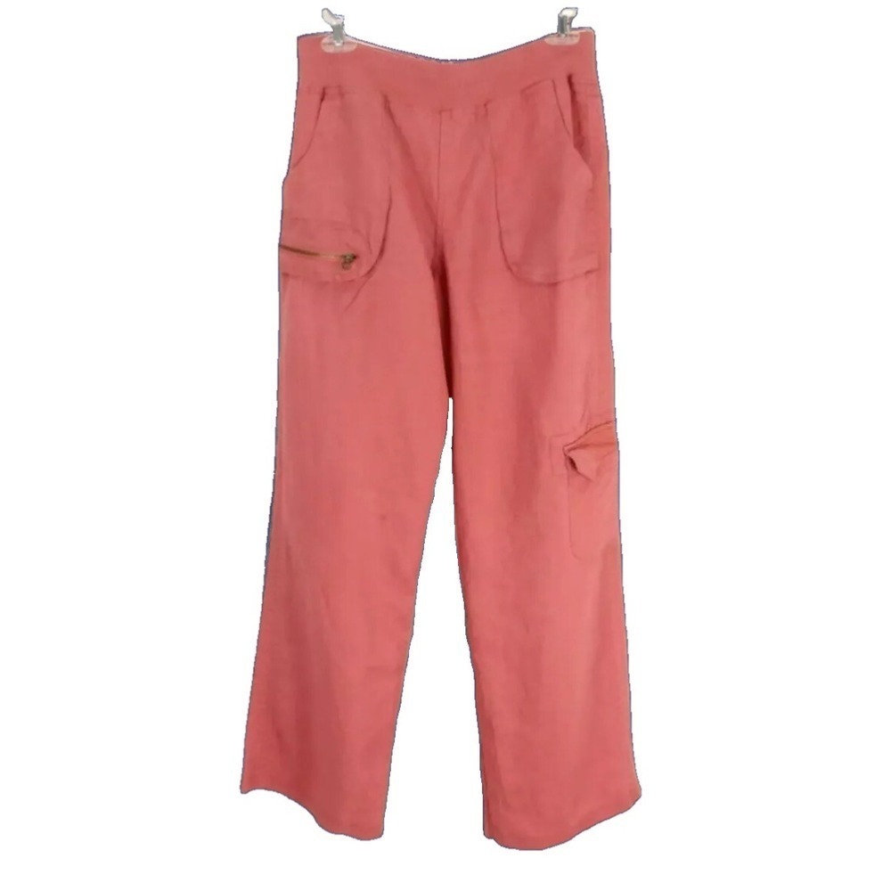 Soft Surroundings Palmilla Pants XS Linen Coral Orange Coastal‎ Beachy Cargo